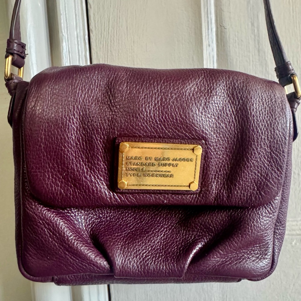 Marc by Marc Jacobs Small Maroon Leather Crossbody Bag